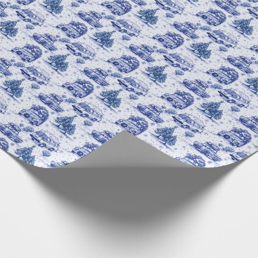 Wegreis Kerstvakantie tool | blauw Cadeaupapier (Hoek)