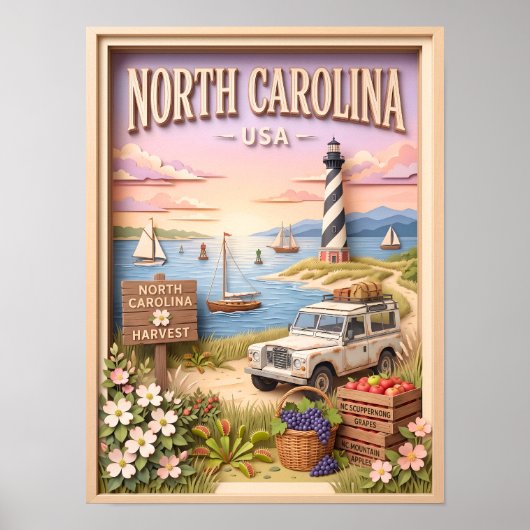 Wegreis langs de vuurtorens van de Outer Banks van Poster (Voorkant)