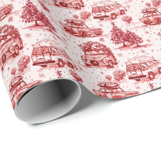 Wegreis vakantie tool | rood cadeaupapier (Rol Hoek)