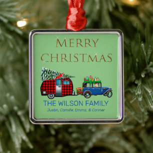 wegreisje Santa Green Metalen Ornament