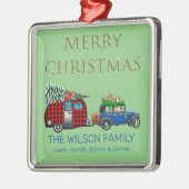  wegreisje Santa Green Metalen Ornament (Links)