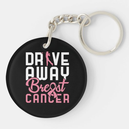 Wegrijden van borstkanker sleutelhanger (Achterkant)