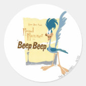 WEGRUNNER™ BEEP BEEP!™ RONDE STICKER (Voorkant)