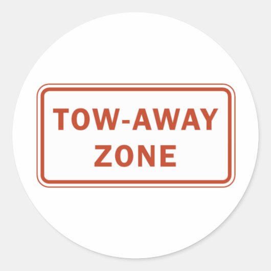 wegsleepzone ronde sticker (Voorkant)