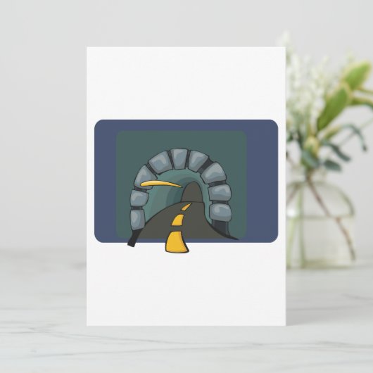 Wegtunnel met gele lijnmarkeringen kaart (Staand voorkant)