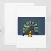 Wegtunnel met gele lijnmarkeringen kaart (Voorkant / Achterkant)