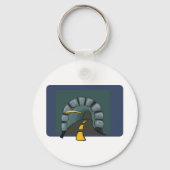 Wegtunnel met gele lijnmarkeringen sleutelhanger (Voorkant)