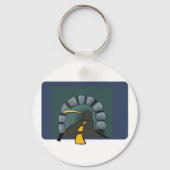 Wegtunnel met gele lijnmarkeringen sleutelhanger (Achterkant)