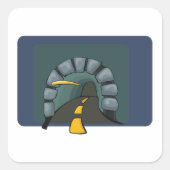 Wegtunnel met gele lijnmarkeringen vierkante sticker (Voorkant)