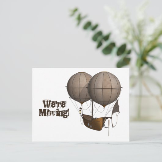 Wegvaren in een ballonschip Adreswijziging Briefkaart (Staand voorkant)