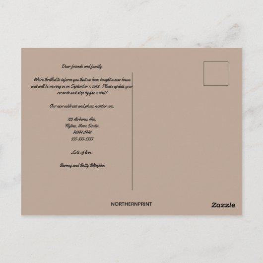 Wegvaren in een ballonschip Adreswijziging Briefkaart (Achterkant)