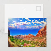 Wegvervoer door het Nationaal Park Zion Briefkaart (Voorkant / Achterkant)