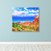 Wegvervoer door het Nationaal Park Zion Canvas Afdruk (Insitu (Houten vloer))