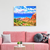 Wegvervoer door het Nationaal Park Zion Canvas Afdruk (Insitu (Woonkamer))