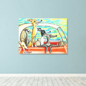 Wegvervoer | Italiaanse grijze honden Canvas Afdruk (Insitu (Houten vloer))