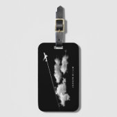 ©Wegvliegen/Jet-vliegtuig/gepersonaliseerde piloot Bagagelabel (Voorkant (verticaal))