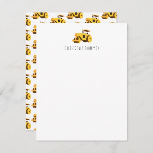 Wegwals Kinderen Bouwtrucks Kinderen Notitiekaartje (Voorkant / Achterkant)