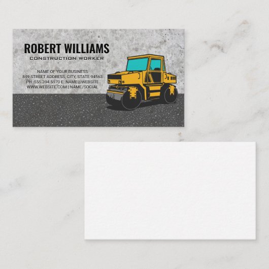 Wegwals | Zware Machines Operator Afsprakenkaartje (Voorkant / Achterkant)