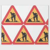 Wegwerkzaamheden in aanloop Teken Bouwzone Waarsch Cadeaupapier (Vlak)