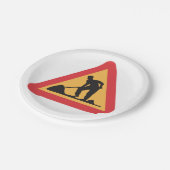 Wegwerkzaamheden in aanloop Teken Bouwzone Waarsch Papieren Bordje (Gekanteld)