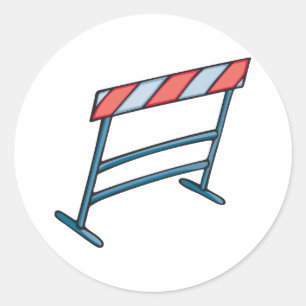 Wegwerkzaamheden veiligheidsbarrière ronde sticker