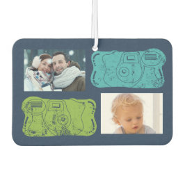 Wegwerp Camera's Blues en Groenen Custom Foto Luchtverfrisser