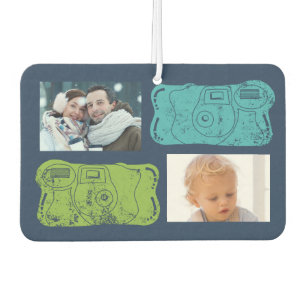 Wegwerp Camera's Blues en Groenen Custom Foto Luchtverfrisser