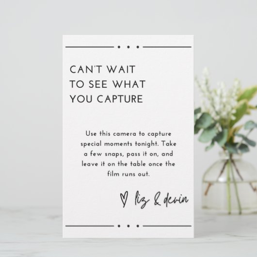 wegwerp cameratabel teken briefpapier (Staand voorkant)