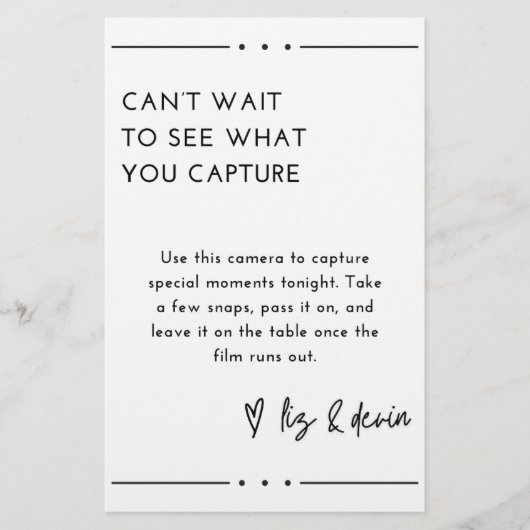 wegwerp cameratabel teken briefpapier (Voorkant)