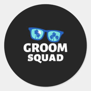 Wegwerp Groom Squad Funny Vacation Crew Weddenscha Ronde Sticker