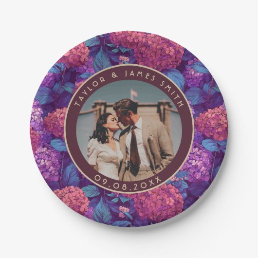 Wegwerp hortensia Borden voor bruiloft partij Papieren Bordje (Voorkant)