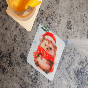 Wegwerp Kerst Drink Onderschalen - Knuffelige Egel Kartonnen Onderzetters