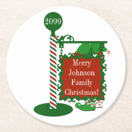 Wegwerp Kerst Elf Onderzetters Familienaam