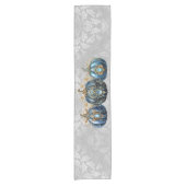 Wegwerp Mooie bejeweled blauwe pompoen Korte Tafelloper (Voorkant)