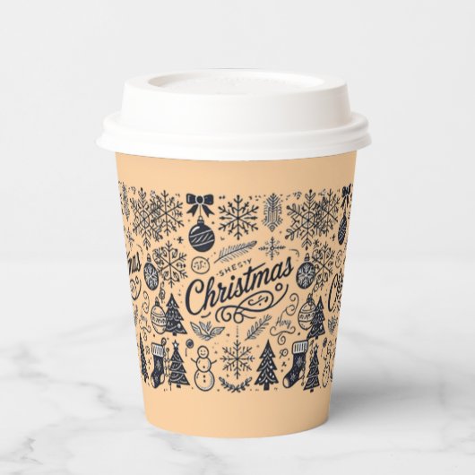 Wegwerp of papieren bekers voor Kerstmis (Links)