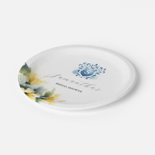 Wegwerp Vrijgezellenfeest Borden blauw geel Papieren Bordje (Gekanteld)