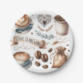 Wegwerp Vrijgezellenfeest Borden Liefde is Brouwen Papieren Bordje (Voorkant)