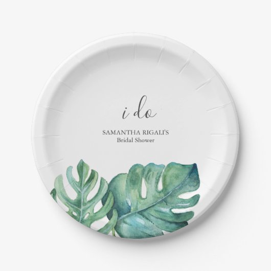 Wegwerp Vrijgezellenfeesten Borden palmbladeren Papieren Bordje (Voorkant)