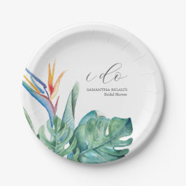 Wegwerp Vrijgezellenfeesten Borden Tropische bloem Papieren Bordje