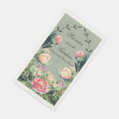 Wegwerpgasthanddoek 50 Qty. Peonies uit de tuin Servet (Hoek)