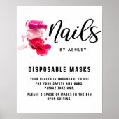 Wegwerpmaskers Nail Salon Poster (Voorkant)