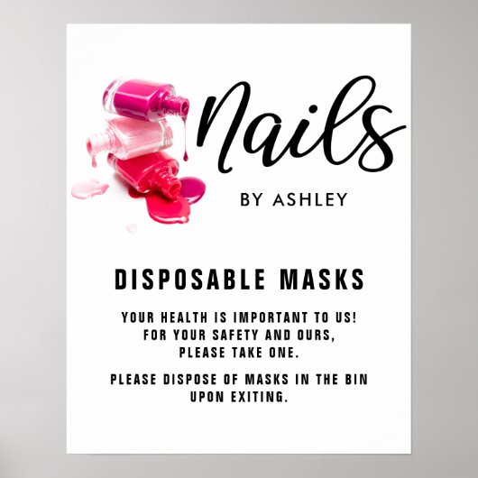 Wegwerpmaskers Nail Salon Poster (Voorkant)
