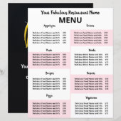 Wegwerpmenu restaurant voor Covid-19 roze (Voorkant / Achterkant)