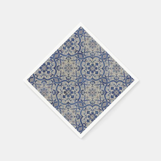 Wegwerpserviet Blue Tiles Servet (Hoek)