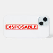Wegwerpstempel iPhone 15 Case (Achterkant horizontaal)