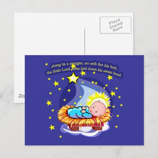 Wegwezen in een kerst-T-shirts in Manger, cadeautj Feestdagenkaart (Voorkant / Achterkant)