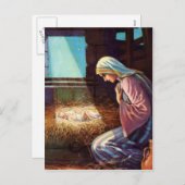 Wegwezen in een Manger Feestdagenkaart (Voorkant / Achterkant)