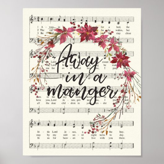 Wegwezen in een Manger Kerstman Hymn Poster (Voorkant)