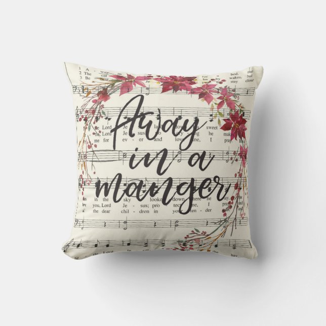 Wegwezen in een Manger  kerstmis Kussen (Voorkant)
