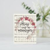 Wegwezen in een Manger Kerstmis Wreath Hymn Feestdagenkaart (Staand voorkant)